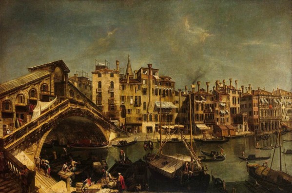 The Rialto Bridge from the Riva del Vin  Print